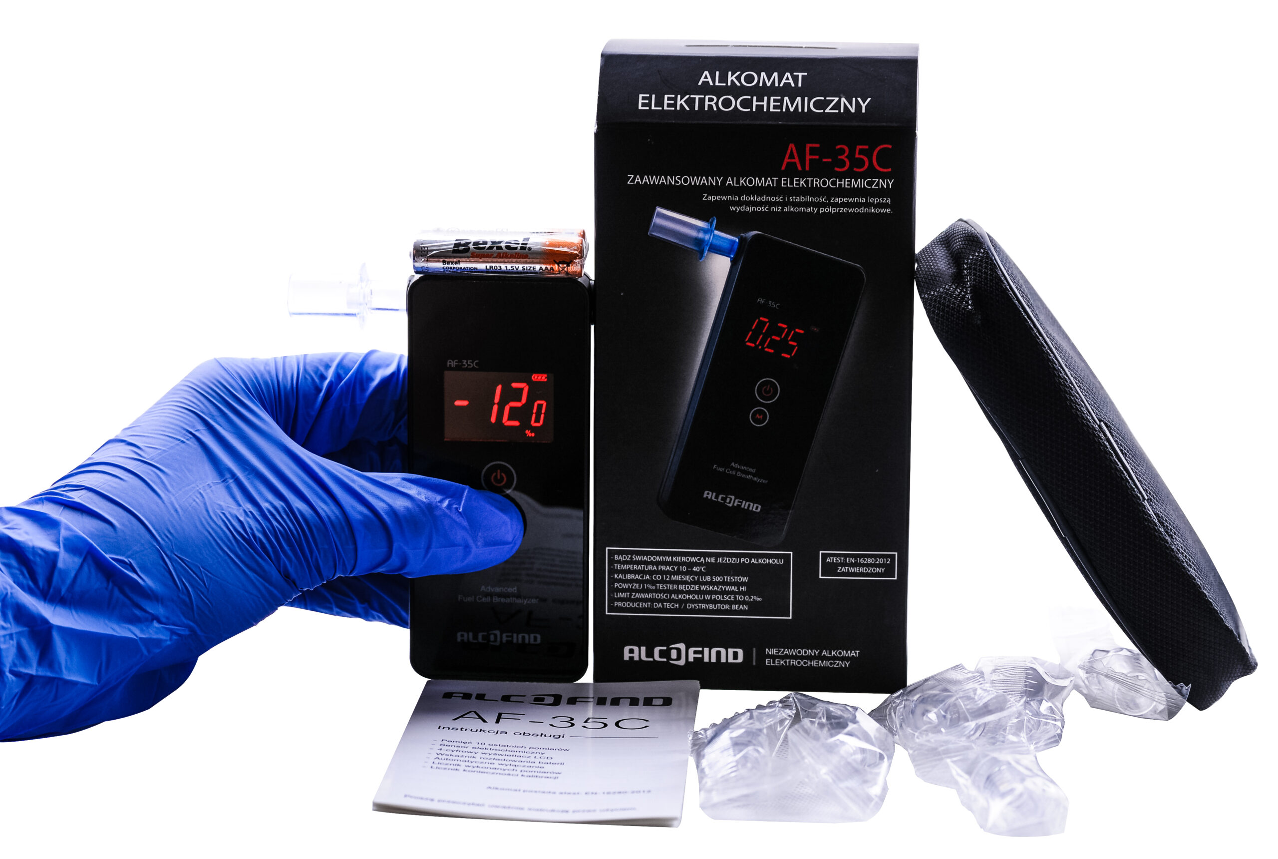 Alkomat elektrochemiczny AlcoFind AF-35C + certyfikat - obrazek 7