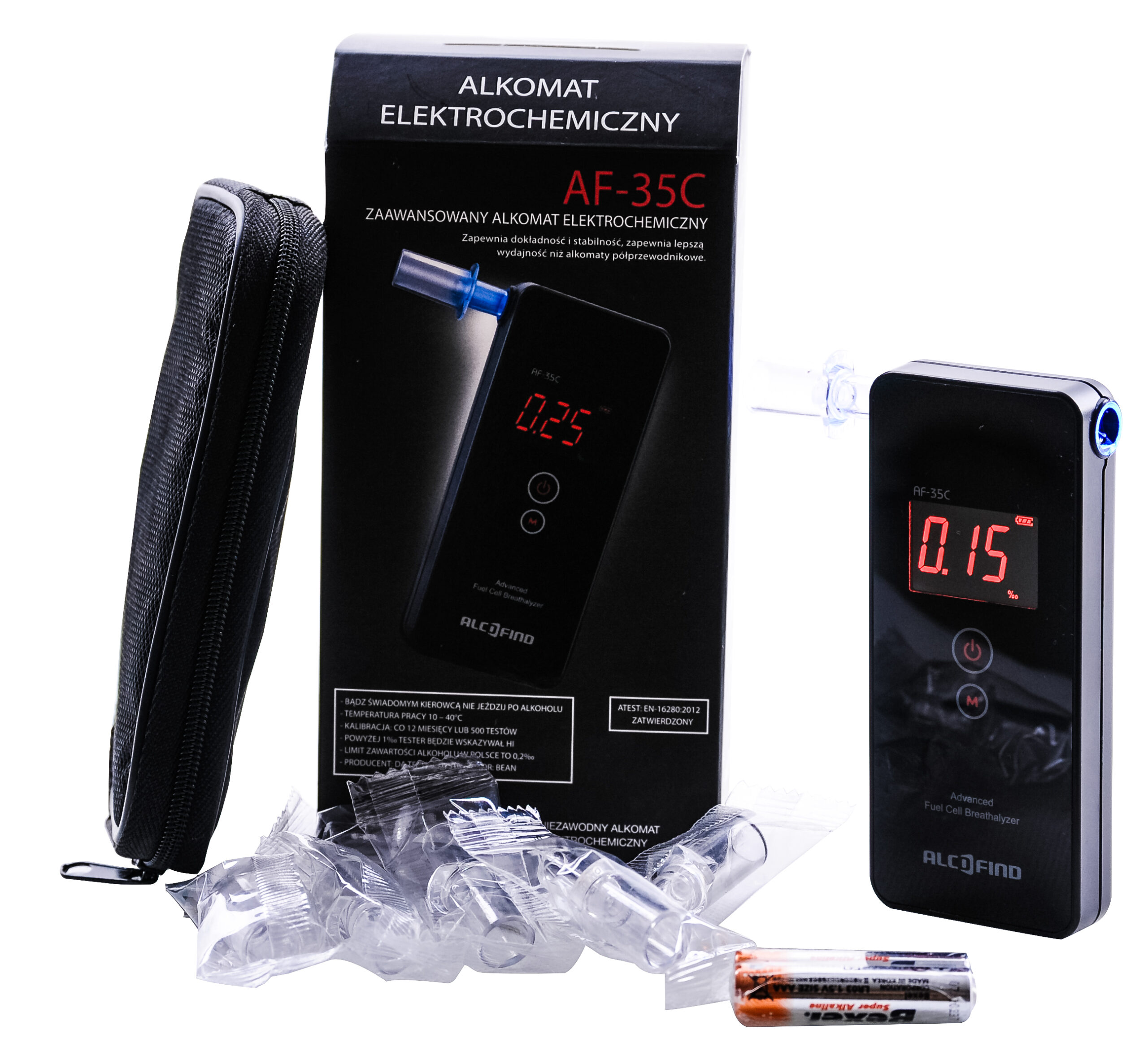 Alkomat elektrochemiczny AlcoFind AF-35C + certyfikat - obrazek 11